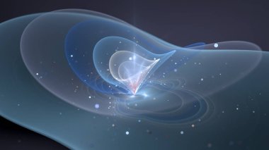 Qubit'e çalışmalarında, bilgisayar arka plan, 3d render oluşturulan.