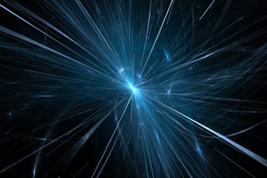 Particle fission in large hadron collider, computer generated abstract background, 3D rendering clipart