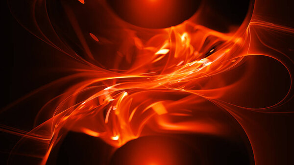 Fiery glowing energy flow, computer generated abstract background, 3D rendering
