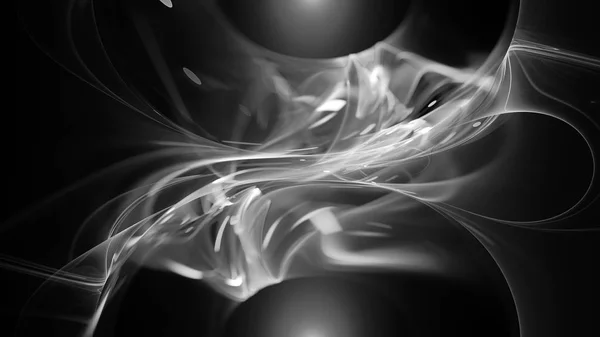 Glowing energy flow black and white effect, computer generated abstract background, 3D rendering