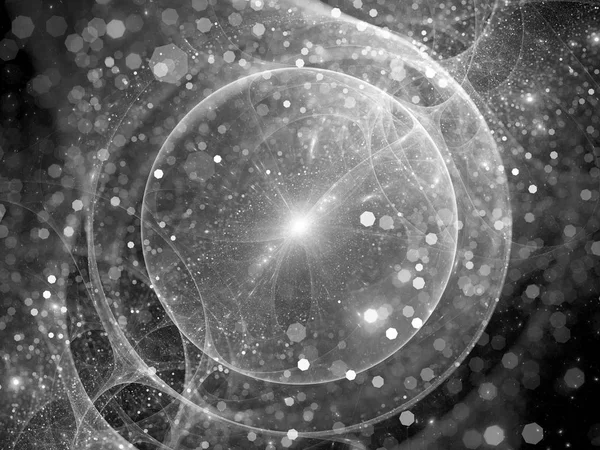 Yerçekimi dalga kaynak parçacıklar etkisi, oluşturulan bilgisayar arka plan, 3d render ile