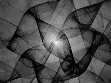 Dark matter with gravitational waves in space black and white, computer generated abstract background, 3D rendering clipart