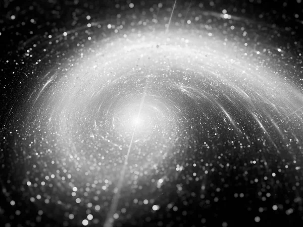 Glowing black and white spiral galaxy, computer generated abstract background, 3D rendering
