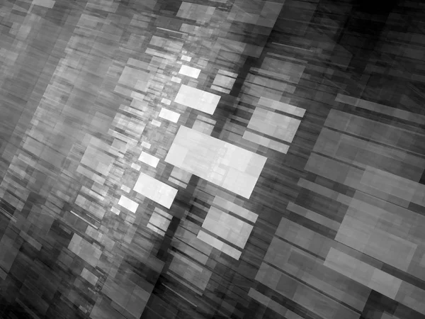 Flying rectangles, new technology, computer generated abstract background, black and white, 3D rendering