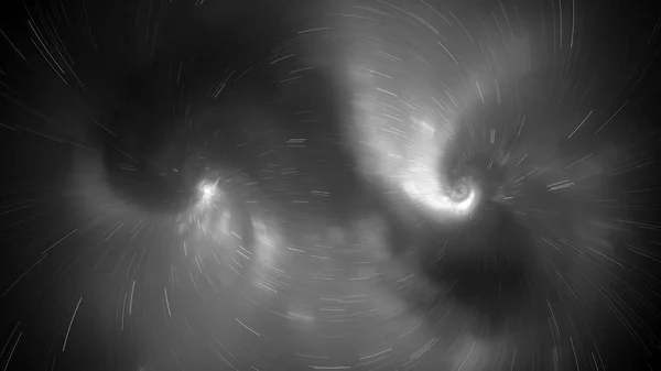 Glowing nebula with dashed force field trajectories, black and white effect, computer generated abstract intensity map, 3D rendering