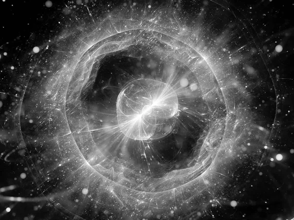Świecące Gravitaional Fala Niebieski Field Force Gamma Ray Komputer Generowane — Zdjęcie stockowe