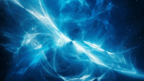 Uzayda Mavi Parlak Yüksek Enerji Plazma Alan Bilgisayar Arka Plan — Stok fotoğraf