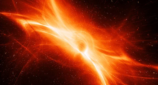 Fiery Glowing Interstellar Plasma Field Deep Space Computer Generated Abstract — Stock Photo, Image