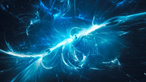 Blauwe Gloeiende Interstellaire Energie Ruimte Computer Gegenereerde Abstracte Achtergrond Rendering — Stockfoto