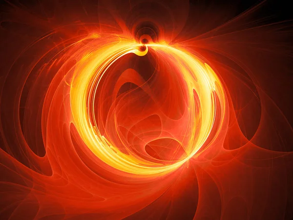 Fiery glowing plasma ring in space, computer generated abstract background, 3D rendering