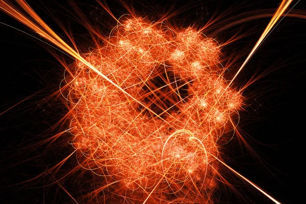 Fiery glowing abstract arc network — Stock Photo, Image
