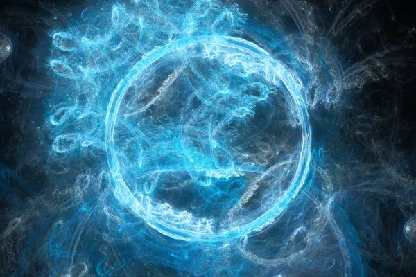 Niebieski płomień rozjarzony pierścień w przestrzeni — Zdjęcie stockowe