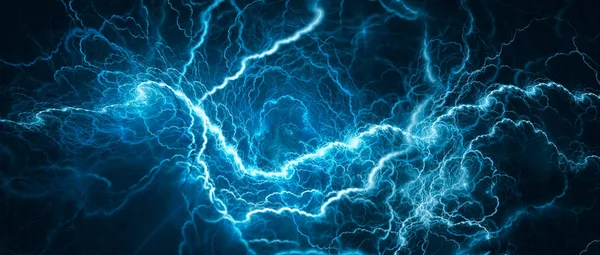 Blå glödande lightning — Stockfoto