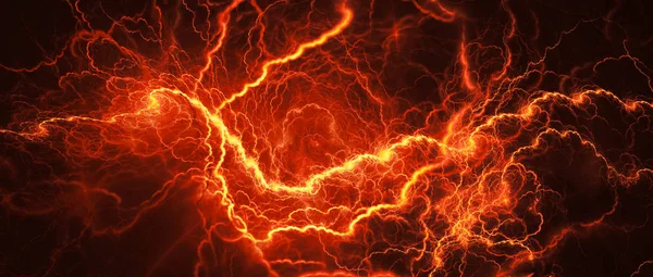 Fiery glödande blixtnedslag — Stockfoto