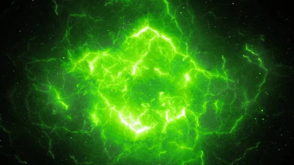 Verde relámpago de alta energía brillante — Foto de Stock