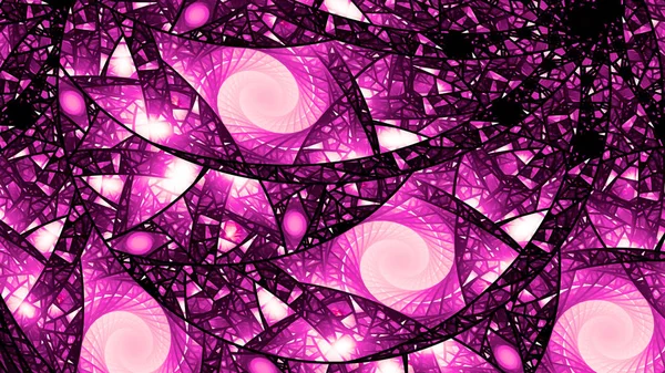 Pink glowing stained glass abstract fractal