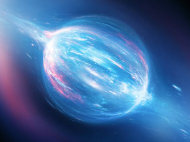 Uzayda mavi parlayan bipolar güç