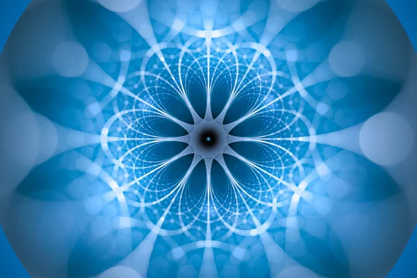 Niebieska świecąca koncepcja fraktalnej sieci — Zdjęcie stockowe