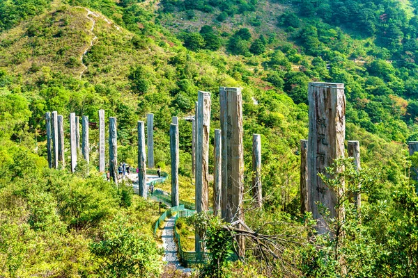 Wisdom Path on Lantau Island in Hong Kong, China