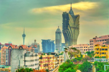 Macau, eski bir Portekiz sömürgesi, şimdi Çin'deki özerk bir bölge manzarası