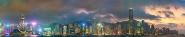 Panorama of Hong Kong Island in the evening, China clipart