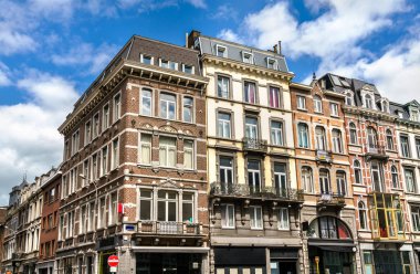 Tipik binalar şehir merkezinde, Liege, Belçika