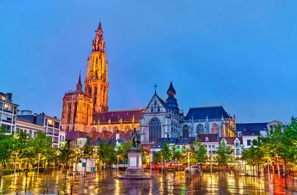 La Cattedrale di Nostra Signora ad Anversa. Patrimonio mondiale dell'UNESCO in Belgio — Foto Stock