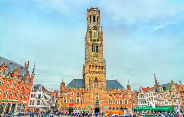 The Belfry of Bruges, středověká zvonice v Belgii — Stock fotografie