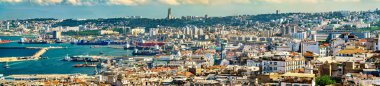 Algiers Cezayir'de şehir merkezinde Panoraması