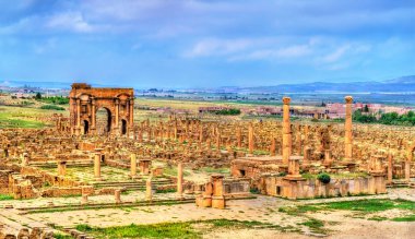Timgad, Cezayir bir Roma-Berber şehir kalıntıları.
