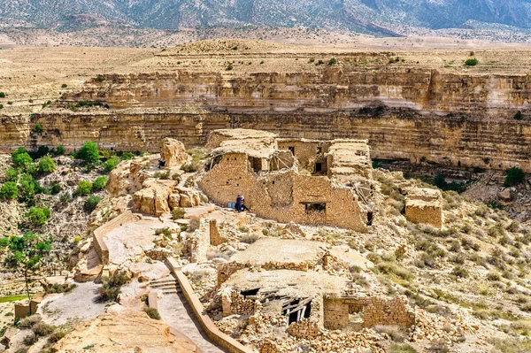 A romok egy Berber ház Ghoufi Canyon, Algéria — Stock Fotó