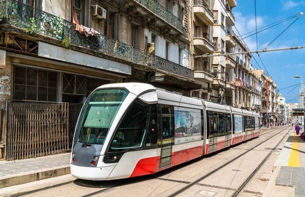 City tram in the city centre of Oran - Algeria, North Africa — Stock Photo, Image