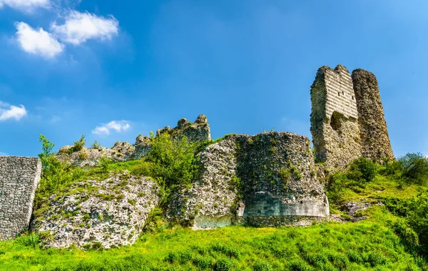 Chateau Gaillard, un castillo medieval en ruinas en la ciudad de Les Andelys - Normandía, Francia — Foto de Stock