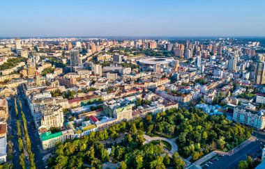 Kiev, Ukrayna'nın eski şehrin havadan görünümü