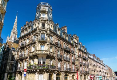 Tipik bina Rouen, Fransa Şehir Merkezi