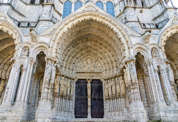 Podrobnosti o katedrála v Chartres, světového kulturního dědictví Unesco ve Francii — Stock fotografie