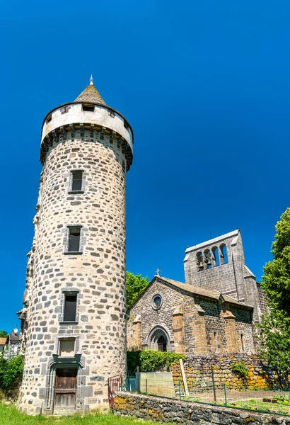 Castle tower in Roffiac village, France — Stock Photo, Image