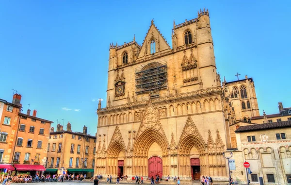 Saint-Jean-Kathedrale von Lyon, Frankreich — Stockfoto