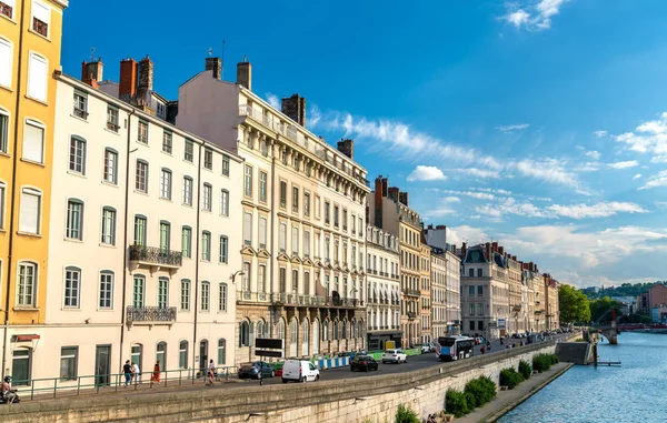 Riverside Saone v Lyonu, Francie — Stock fotografie