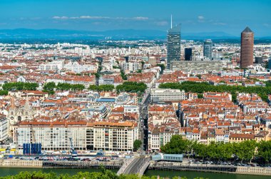 Lyon, Fransa havadan görünümü