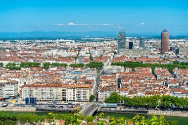Lyon, Fransa havadan görünümü