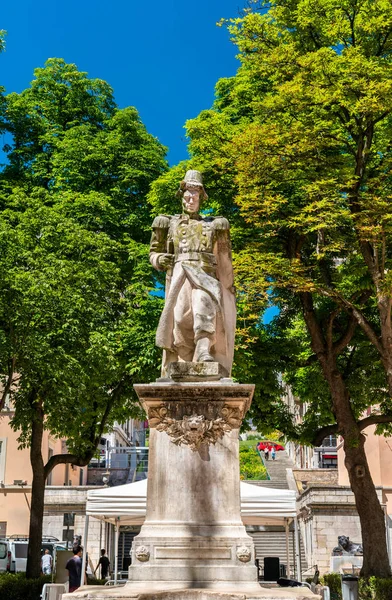 Statue of Sergent Blandan on Sathonay Square in Lyon, France — Stock Photo, Image