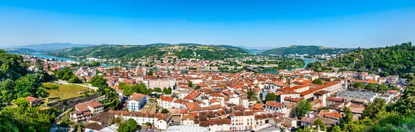 Aerial panorama of Vienne with the Rhone river in France — Stock Photo, Image