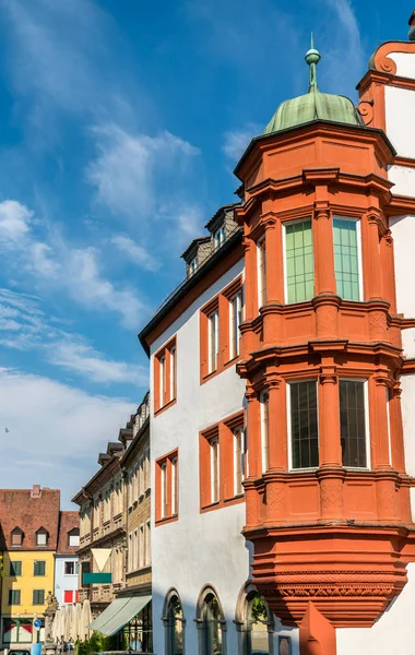 Traditionele gebouwen in de oude binnenstad van Würzburg, Duitsland — Stockfoto