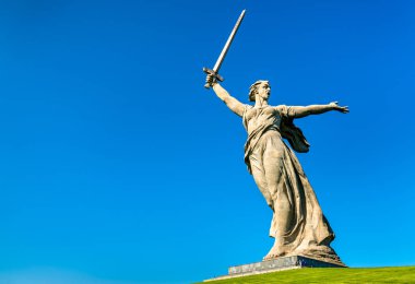 Vatan aramalar, bir devasa heykelin üzerine Mamayev Kurgan, Volgograd, Rusya