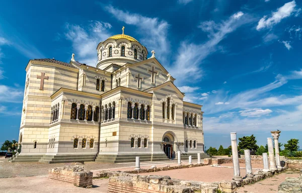 Katedralen Saint Vladimir Neo Byzantisk Rysk Ortodoxa Katedralen Chersonesus Crimea — Stockfoto