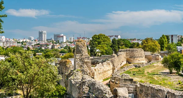 Ruinas de Chersonesus, una antigua colonia griega. Sebastopol, la Crimea — Foto de Stock