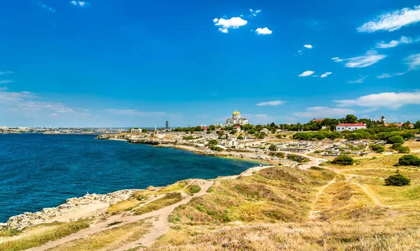 Ruiny miasta Chersonez Taurydzki, starożytnej greckiej kolonii. Sewastopol, Crimea — Zdjęcie stockowe