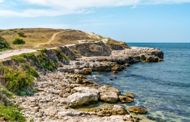 Deniz kenarında Chersonesus, antik bir Yunan kolonisi. Sevastopol, Crimea