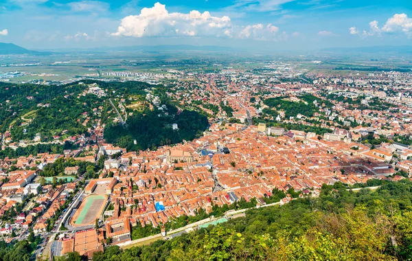 Aerial panorama of Brasov in Romania — Stock Photo, Image